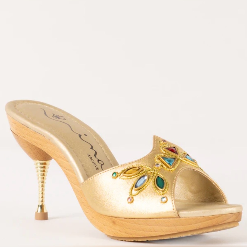 Nina Gold Bejeweled High Heels | NWT Size 7